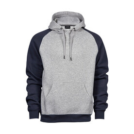 Tee Jays Two-Tone Hooded Sweatshirt, Heather/Navy, S bedrucken, Art.-Nr. 206541523