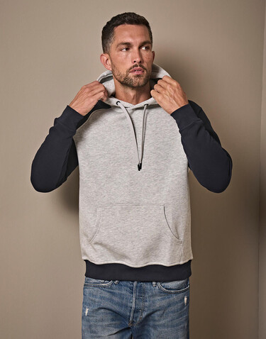 Tee Jays Two-Tone Hooded Sweatshirt, Heather/Navy, S bedrucken, Art.-Nr. 206541523 Tee Jays Two-Tone Hooded Sweatshirt, Heather/Navy, S bedrucken, Art.-Nr. 206541523