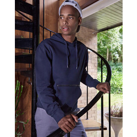 Kustom Kit Pique Hoodie with Zipped Pocket, Black, S bedrucken, Art.-Nr. 214111012