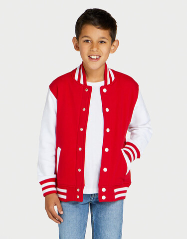 SG Originals Varsity Jacket Kids, Red/Snowwhite, 116 (5-6/M) bedrucken, Art.-Nr. 218524524 SG Originals Varsity Jacket Kids, Red/Snowwhite, 116 (5-6/M) bedrucken, Art.-Nr. 218524524
