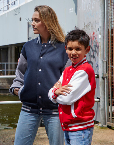 SG Originals Varsity Jacket Kids, Red/Snowwhite, 116 (5-6/M) bedrucken, Art.-Nr. 218524524 SG Originals Varsity Jacket Kids, Red/Snowwhite, 116 (5-6/M) bedrucken, Art.-Nr. 218524524
