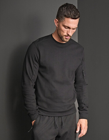 Tee Jays Athletic Crew Neck Sweat, Black, XS bedrucken, Art.-Nr. 220541012