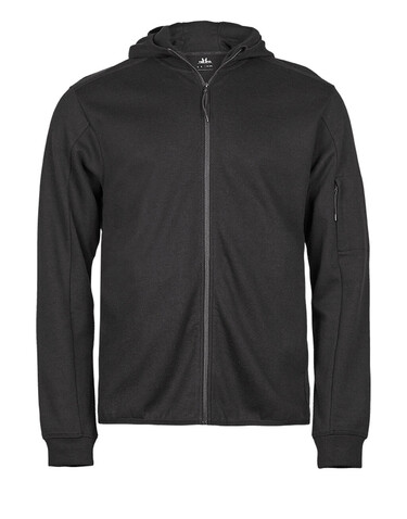 Tee Jays Athletic Hooded Full Zip Sweat, Black, XS bedrucken, Art.-Nr. 223541012