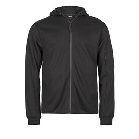 Tee Jays Athletic Hooded Full Zip Sweat, Black, XS bedrucken, Art.-Nr. 223541012