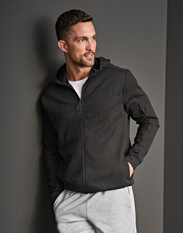 Tee Jays Athletic Hooded Full Zip Sweat, Black, XS bedrucken, Art.-Nr. 223541012