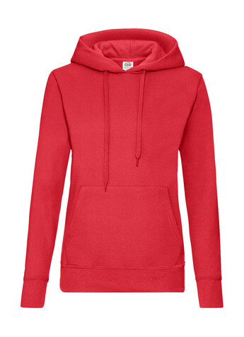 Fruit of the Loom Ladies` Classic Hooded Sweat, Red, S bedrucken, Art.-Nr. 249014003