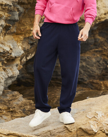 Fruit of the Loom Classic Open Hem Jog Pants, Heather Grey, 3XL bedrucken, Art.-Nr. 253011238