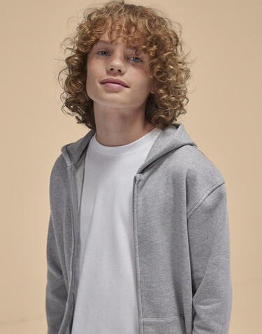 B &amp; C ID.334 Zip Hood /kids, Black, 5/6 (110/116) bedrucken, Art.-Nr. 253421014