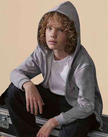 B &amp; C ID.334 Zip Hood /kids, Sport Grey, 12/13 (152/161) bedrucken, Art.-Nr. 253421257