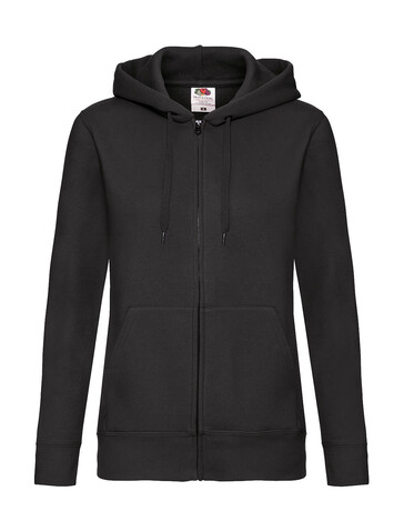 Fruit of the Loom Premium Hooded Sweat Jacket Lady-Fit, Black, XL (16) bedrucken, Art.-Nr. 254011016