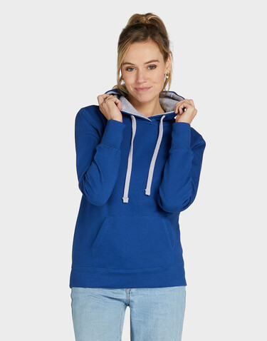 SG Contrast Hooded Sweatshirt Women, Royal/Light Oxford, XS bedrucken, Art.-Nr. 254523652 SG Contrast Hooded Sweatshirt Women, Royal/Light Oxford, XS bedrucken, Art.-Nr. 254523652