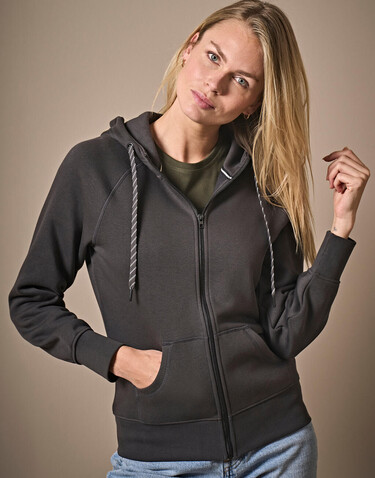 Tee Jays Ladies` Fashion Full Zip Hood, Heather Grey, S bedrucken, Art.-Nr. 255541233