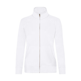 Fruit of the Loom Ladies` Premium Sweat Jacket, White, XS bedrucken, Art.-Nr. 256010002