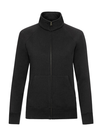 Fruit of the Loom Ladies` Premium Sweat Jacket, Black, 2XL bedrucken, Art.-Nr. 256011017