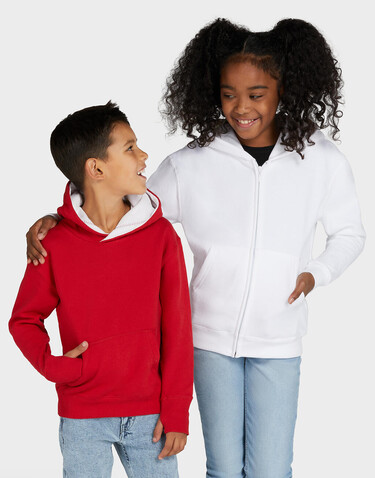 SG Contrast Hooded Sweatshirt Kids, Navy/Light Oxford, 104 (3-4/S) bedrucken, Art.-Nr. 280522663