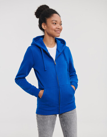 Russell Europe Ladies` Authentic Zipped Hood, Light Oxford, M bedrucken, Art.-Nr. 283007194
