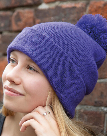 Result Pom Pom Beanie, Black, One Size bedrucken, Art.-Nr. 300331010