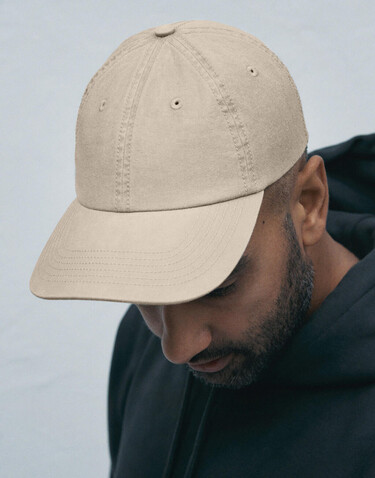 True Blanks Cotton Twill Cap, Washed Oatmeal, One Size bedrucken, Art.-Nr. 300417030