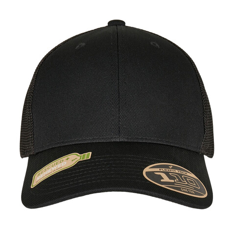 Flexfit 110 Recycled Alpha Shape Trucker, Black, One Size bedrucken, Art.-Nr. 322681010