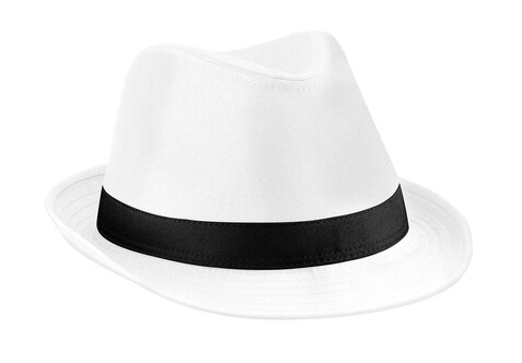 Beechfield Fedora, White/Black, S/M bedrucken, Art.-Nr. 327690561 Beechfield Fedora, White/Black, S/M bedrucken, Art.-Nr. 327690561