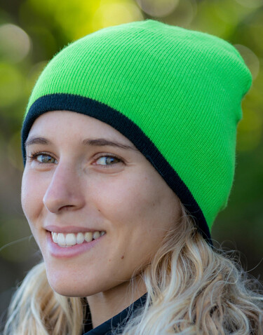 Result Caps Soft Feel Cuffless Reversible Beanie, Grey/Black, One Size bedrucken, Art.-Nr. 346341480