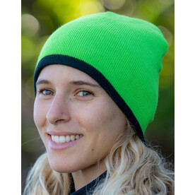 Result Caps Soft Feel Cuffless Reversible Beanie, Black/Yellow, One Size bedrucken, Art.-Nr. 346341470