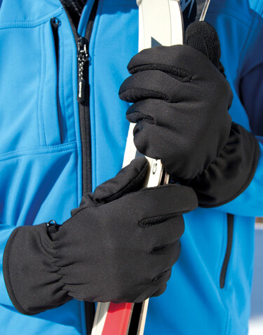 Result Softshell Thermal Glove, Black, S/M bedrucken, Art.-Nr. 364331011 Result Softshell Thermal Glove, Black, S/M bedrucken, Art.-Nr. 364331011