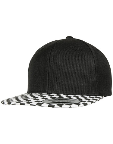 Flexfit Checkerboard Snapback, Black/White, One Size bedrucken, Art.-Nr. 369681500