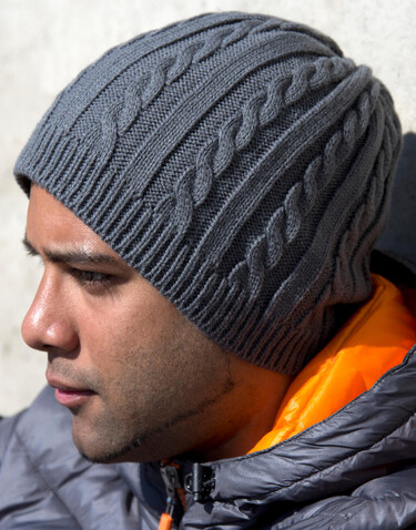 Result Mariner Knitted Hat, Grey/Black, One Size bedrucken, Art.-Nr. 370331480 Result Mariner Knitted Hat, Grey/Black, One Size bedrucken, Art.-Nr. 370331480