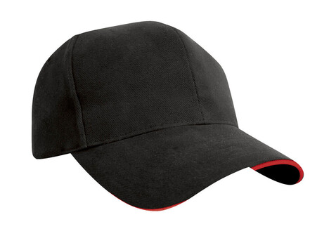 Result Caps Sandwich Brushed Cotton Cap, Black/Red, One Size bedrucken, Art.-Nr. 390341540 Result Caps Sandwich Brushed Cotton Cap, Black/Red, One Size bedrucken, Art.-Nr. 390341540