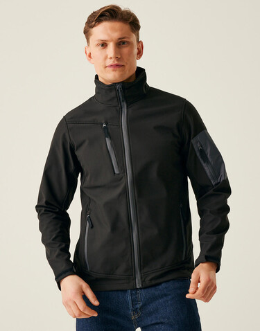 Regatta Arcola 3 Layer Softshell, Black/Seal Grey, S bedrucken, Art.-Nr. 400171513