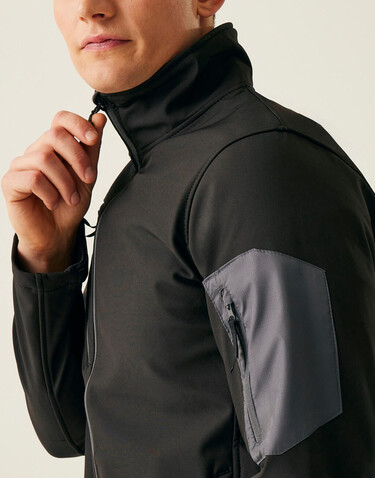 Regatta Arcola 3 Layer Softshell, Black/Seal Grey, S bedrucken, Art.-Nr. 400171513