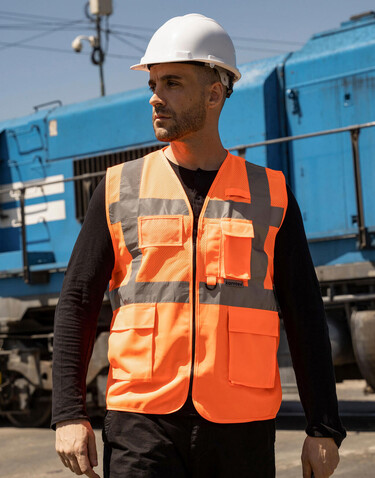 Korntex Mesh Multifunctional Vest Athens, Orange, S bedrucken, Art.-Nr. 405134102
