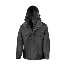 Result 3-in-1 Jacket with Fleece, Black, XS bedrucken, Art.-Nr. 411331012