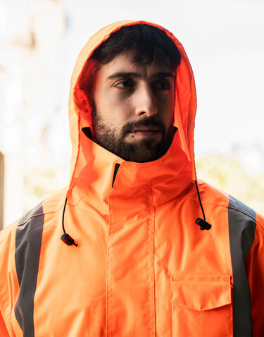 Korntex Hi-Vis Rain Jacket Lite Kaunas, Orange, S bedrucken, Art.-Nr. 422134102
