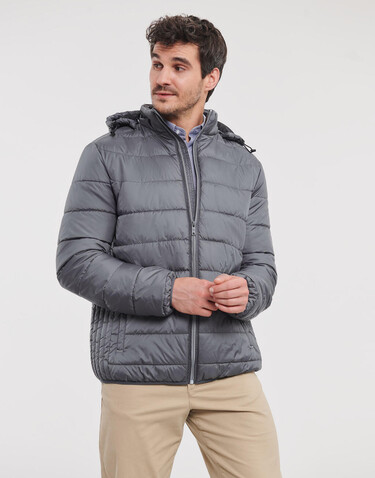Russell Europe Men`s Hooded Nano Jacket, Black, S bedrucken, Art.-Nr. 423001013