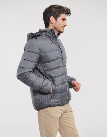 Russell Europe Men`s Hooded Nano Jacket, Black, S bedrucken, Art.-Nr. 423001013