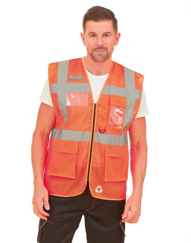 Yoko Fluo Open Mesh Executive Waistcoat, Fluo Orange, S bedrucken, Art.-Nr. 423774053 Yoko Fluo Open Mesh Executive Waistcoat, Fluo Orange, S bedrucken, Art.-Nr. 423774053