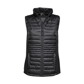 Tee Jays Ladies` Crossover Bodywarmer, Black/Black, S bedrucken, Art.-Nr. 425541773