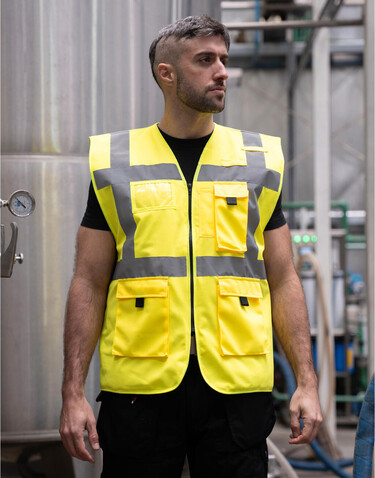 Korntex Padded Executive Safety Vest Wismar, Orange, S bedrucken, Art.-Nr. 428134101