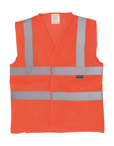 Yoko Fluo Open Mesh Waistcoat, Fluo Orange, M bedrucken, Art.-Nr. 431774054 Yoko Fluo Open Mesh Waistcoat, Fluo Orange, M bedrucken, Art.-Nr. 431774054
