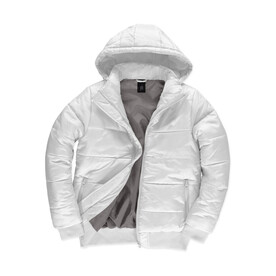 B &amp;amp; C Superhood/men Jacket, White/Warm Grey, 2XL bedrucken, Art.-Nr. 437420727