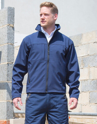Result Men`s Classic Softshell Jacket, Black, 4XL bedrucken, Art.-Nr. 439331019