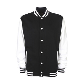 FDM Varsity Jacket, Black/White, XS bedrucken, Art.-Nr. 455551502
