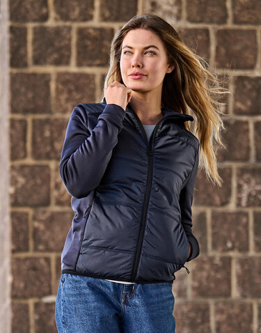 Tee Jays Womens Hybrid-Stretch Hooded Jacket, Black/Black, S bedrucken, Art.-Nr. 456541773