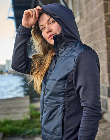 Tee Jays Womens Hybrid-Stretch Hooded Jacket, Black/Black, S bedrucken, Art.-Nr. 456541773