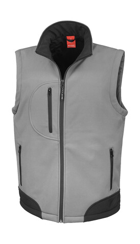 Result Softshell Bodywarmer, Workguard Grey/Black, S bedrucken, Art.-Nr. 459331103