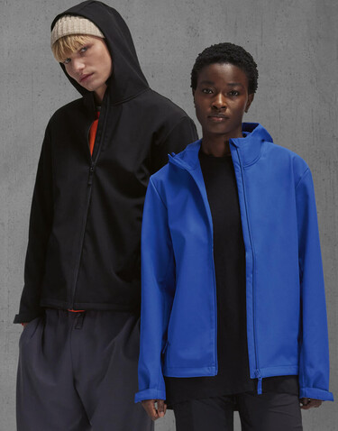 B &amp; C Reset 3Lr Hooded Softshell, Black, XS bedrucken, Art.-Nr. 460421011
