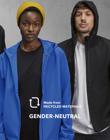 B &amp; C Reset 3Lr Hooded Softshell, Black, XS bedrucken, Art.-Nr. 460421011