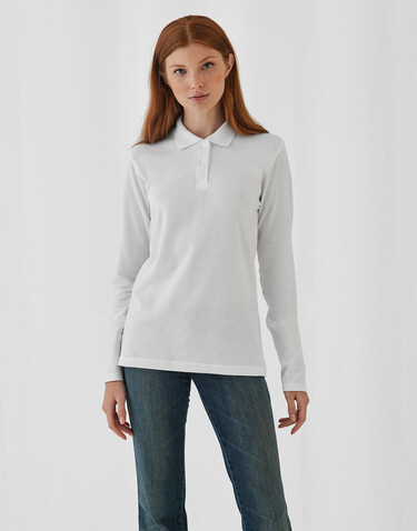 B & C ID.001 LSL /women Polo, White, XS bedrucken, Art.-Nr. 503420002 B & C ID.001 LSL /women Polo, White, XS bedrucken, Art.-Nr. 503420002